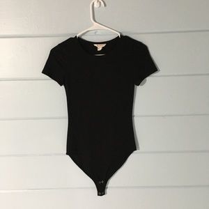 black fitted t-shirt bodysuit